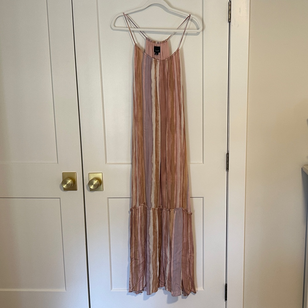 Lumiere Blush and Ivory Striped Maxi Dress